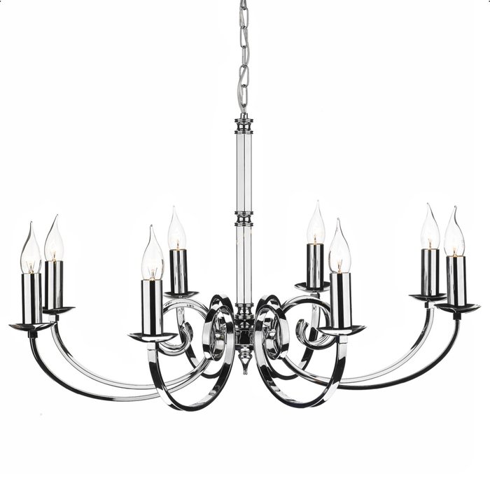 8 Light Candle Chandelier - Polished Chrome