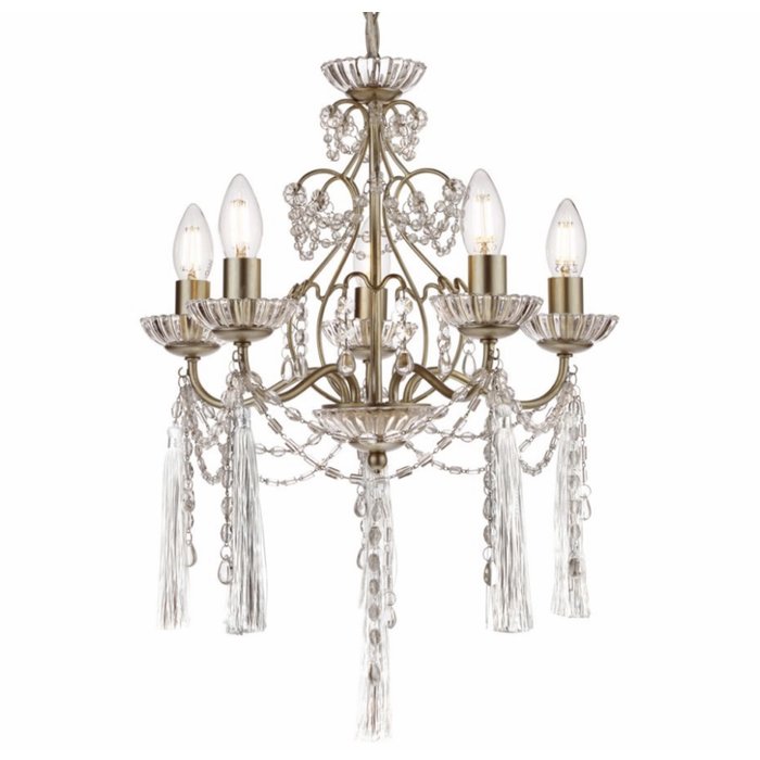 Aanais - 5 Light Chandelier Champagne Crystal- Laura Ashley