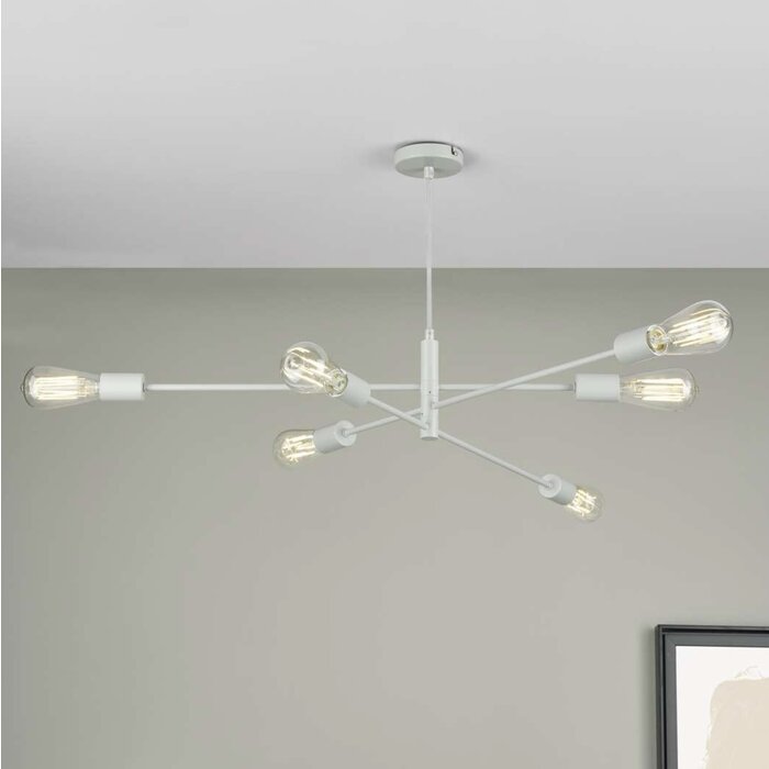 Alana 6 Light Armed Fitting Pendant Light - Matt Grey