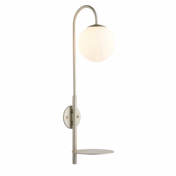 Alma - Easy Plug-in Mid Century Modern Shelf Wall Lamp - Champagne Painted