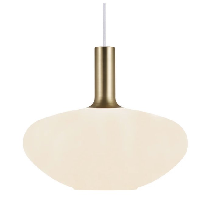 Alton - Opal & Brass Oval Scandi Pendant Light