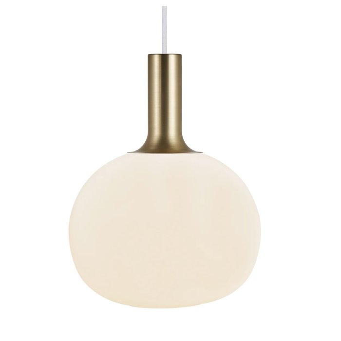Alton - Opal & Brass Round Scandi Pendant Light