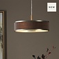 Alva  - Modern Pendant Light  - Antique Bronze and Brown Micropleat - 40cm