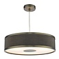 Alva  - Modern Pendant Light  - Antique Bronze and Brown Micropleat - 40cm