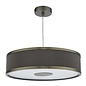 Alva  - Modern Pendant Light  - Antique Bronze and Brown Micropleat - 40cm