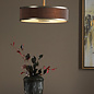 Alva  - Modern Pendant Light  - Antique Bronze and Brown Micropleat - 40cm