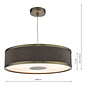 Alva  - Modern Pendant Light  - Antique Bronze and Brown Micropleat - 40cm