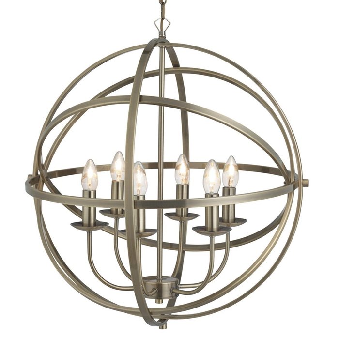 Armillary Sphere - 6 Light Feature Light - Antique Brass