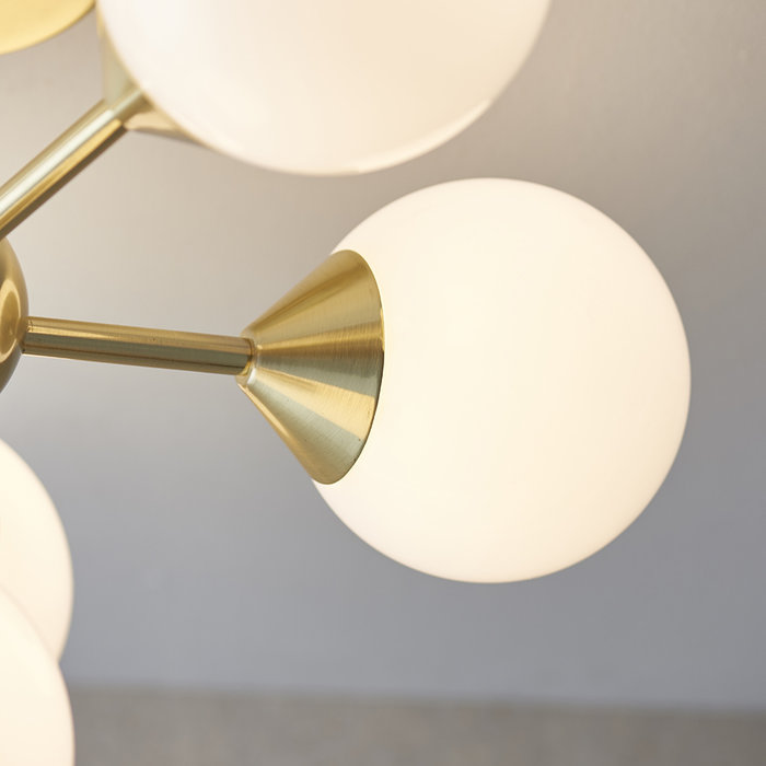 Arne - Mid Century Semi-Flush Ceiling Light - Brushed Brass