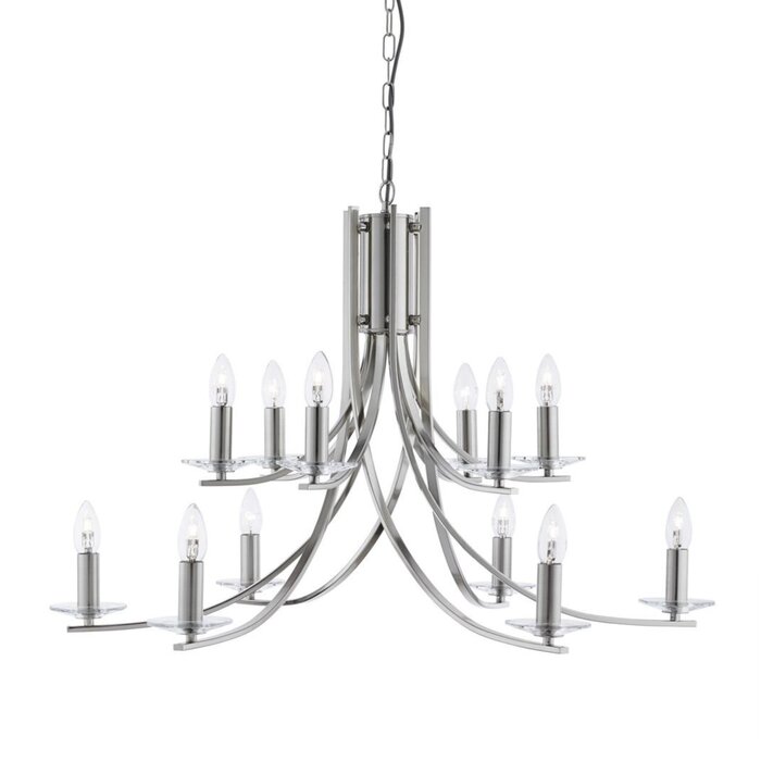 Ascona - 12 Light Chandelier - Brushed Chrome