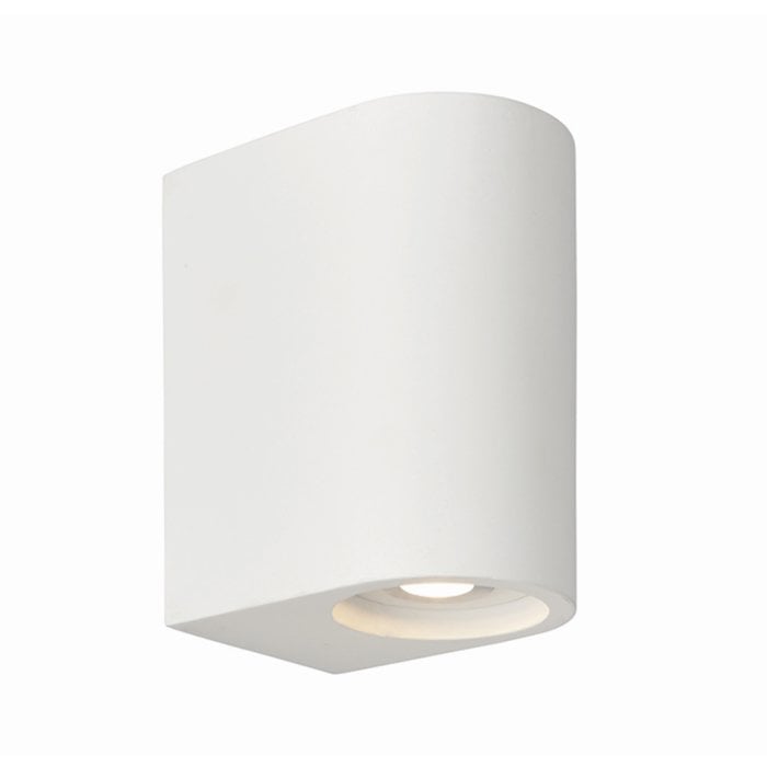 Ashton - Minimalist Curved White Plaster Up & Down Wall Light