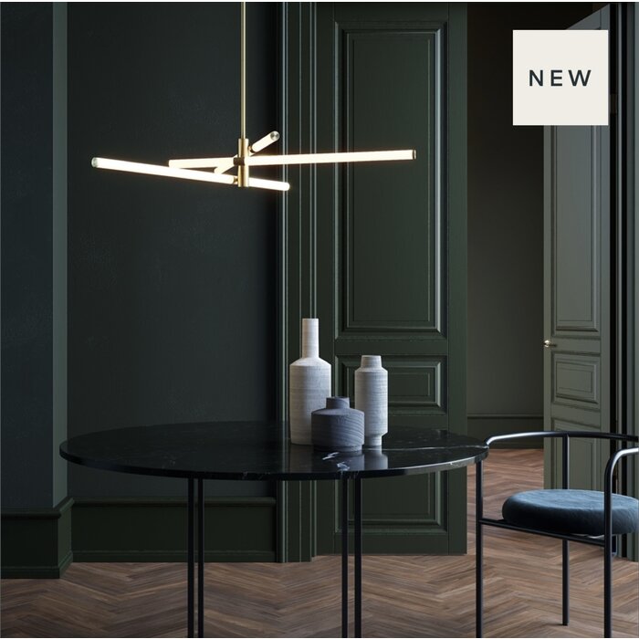 Astrid - Linear Modern Pendant Light - Gold & White - Large