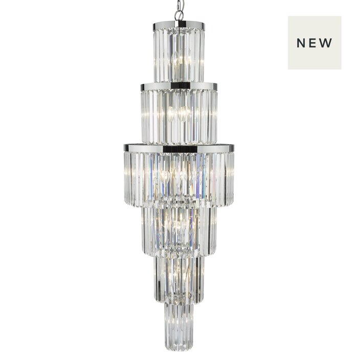 Athena - Modern Art Deco Tiered Stairwell Chandelier