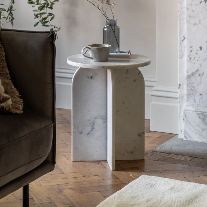 Atrani - White Marble Side Table