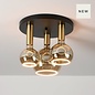 Aureon - Modern LED Semi-Flush Black Ceiling Light - 3 Light