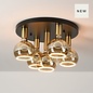 Aureon - Modern LED Semi-Flush Black Ceiling Light - 5 Light