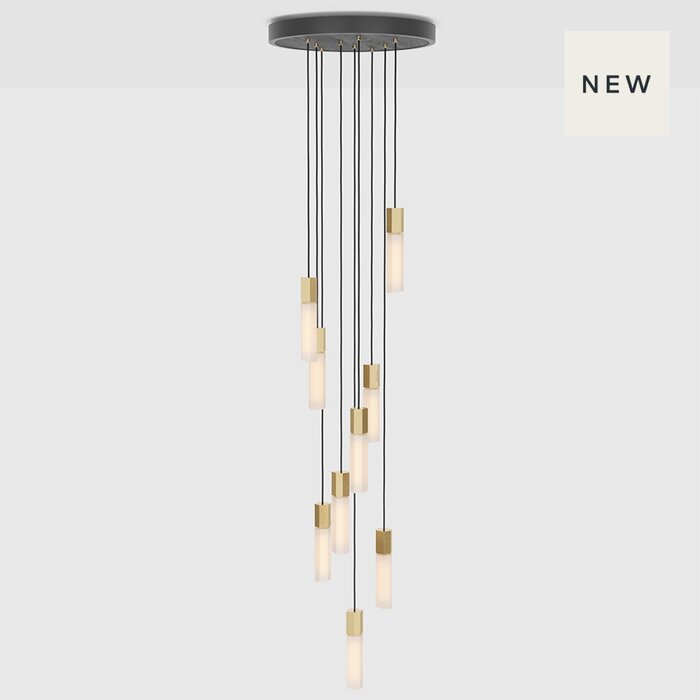 Basalt Nine Pendant - Brass - Tala - Large Modern Staircase Light