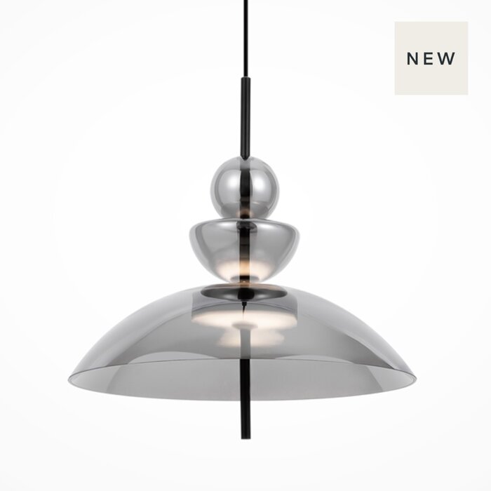 Beata - Contemporary LED Suspension Pendant Smoked Glass - Large