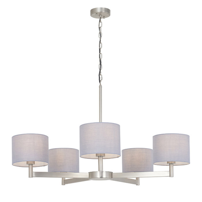 Bempton -  Large Modern Chandelier with Grey Shades