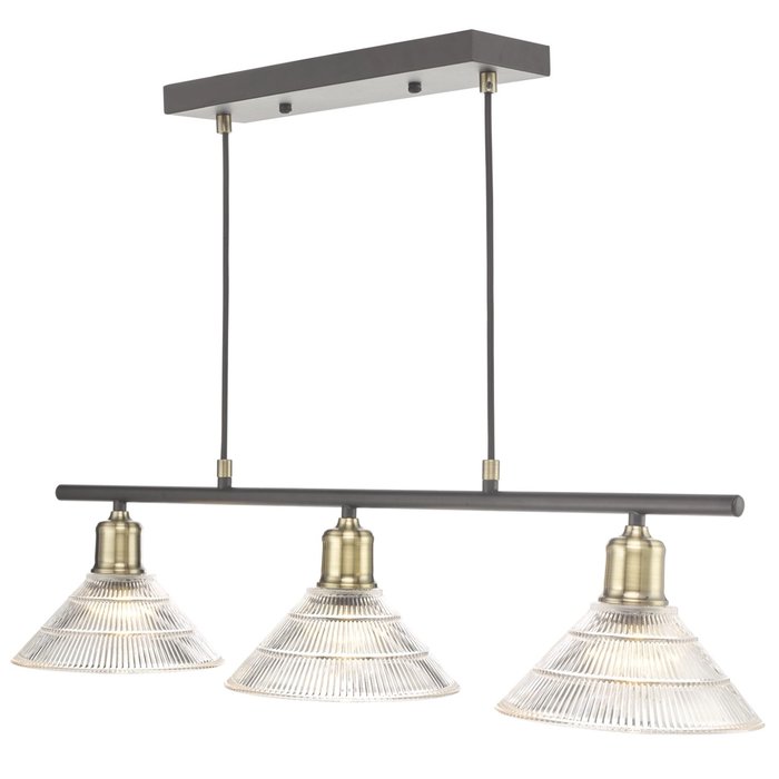 Bide - Industrial Bar Pendant Light - Prismatic Glass