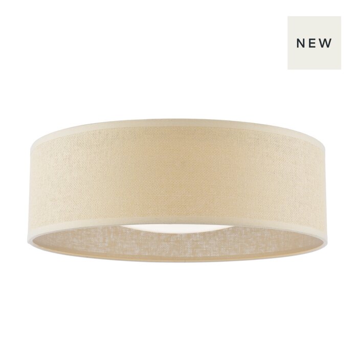 Buckenham - Flush Drum Ceiling Light - Rattan