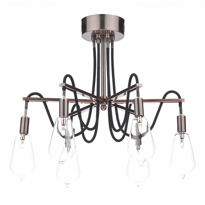 Cable Semi-Flush 6 Light - Brushed Copper - New Industrial