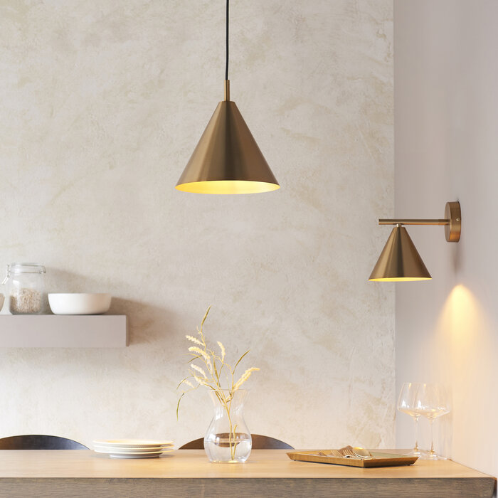 Capi - Adjustable Antique Brass Wall Light with Conical Shade