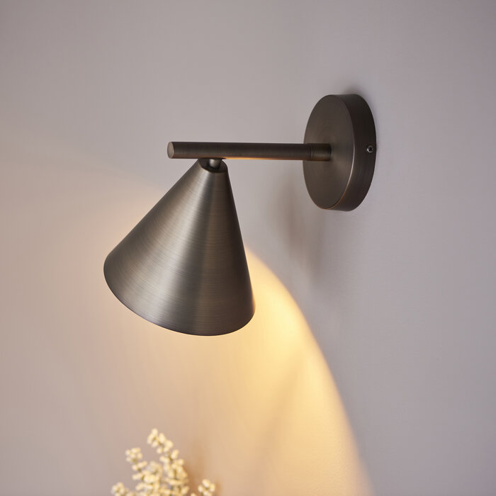 Capi - Adjustable Antique Brass Wall Light with Conical Shade