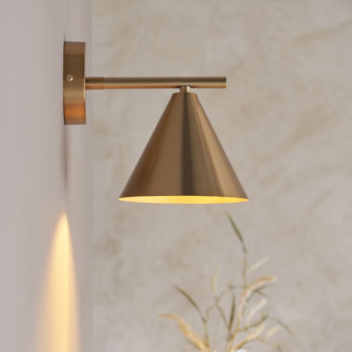 Capi - Adjustable Antique Brass Wall Light with Conical Shade