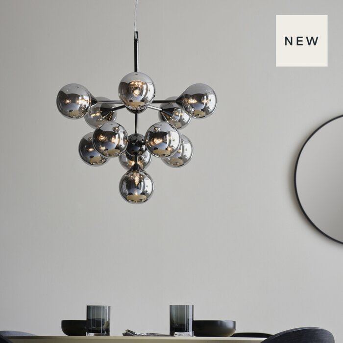 Carso - Modern Smoked Glass Globes Statement Pendant - Large