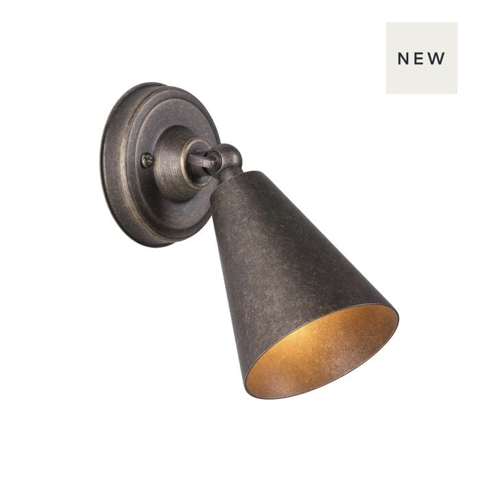 Charing - Dappled Aged Brass Spotlight - David Hunt Lighting