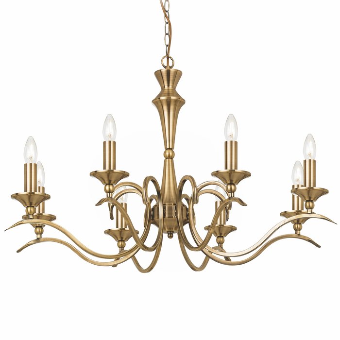 Coralline - 8 Light Antique Brass Chandelier