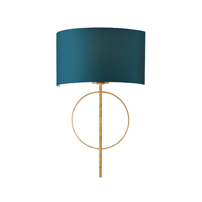 Crescent - Luxury Modern Circle Wall Light with Teal Shade - Gold Leaf