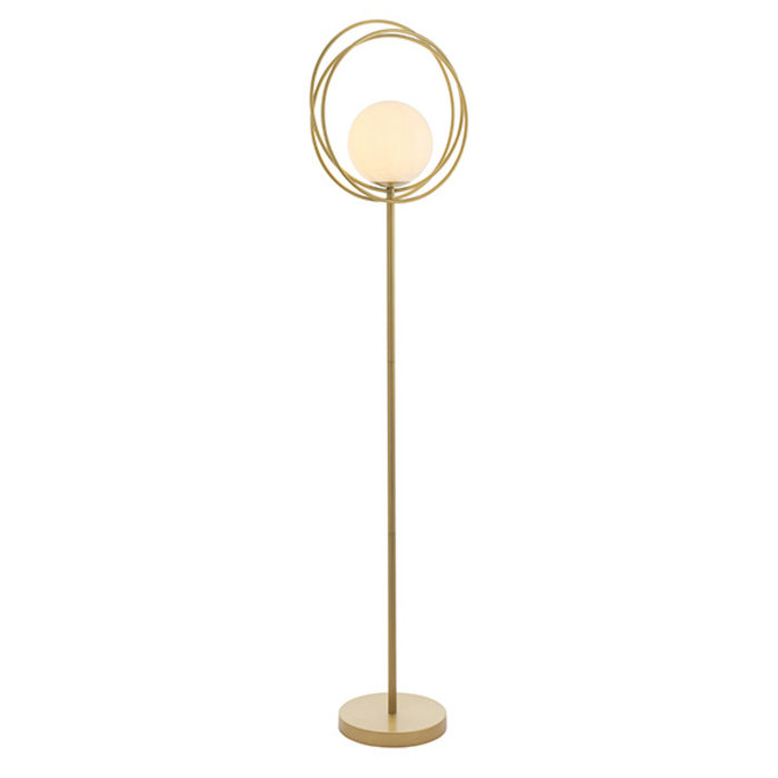 Dalby - Mid Century Brushed Gold Hoops Floor Light