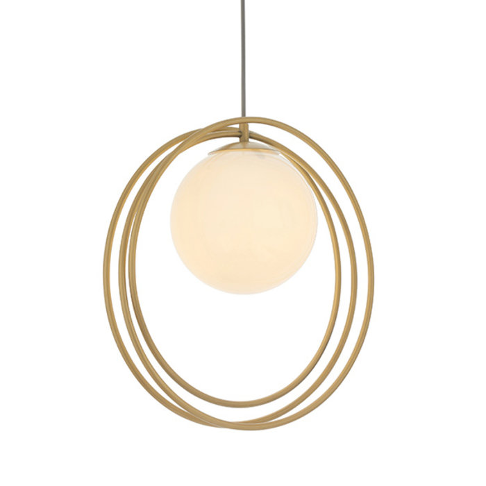 Dalby - Mid Century Brushed Gold Hoops Single Pendant