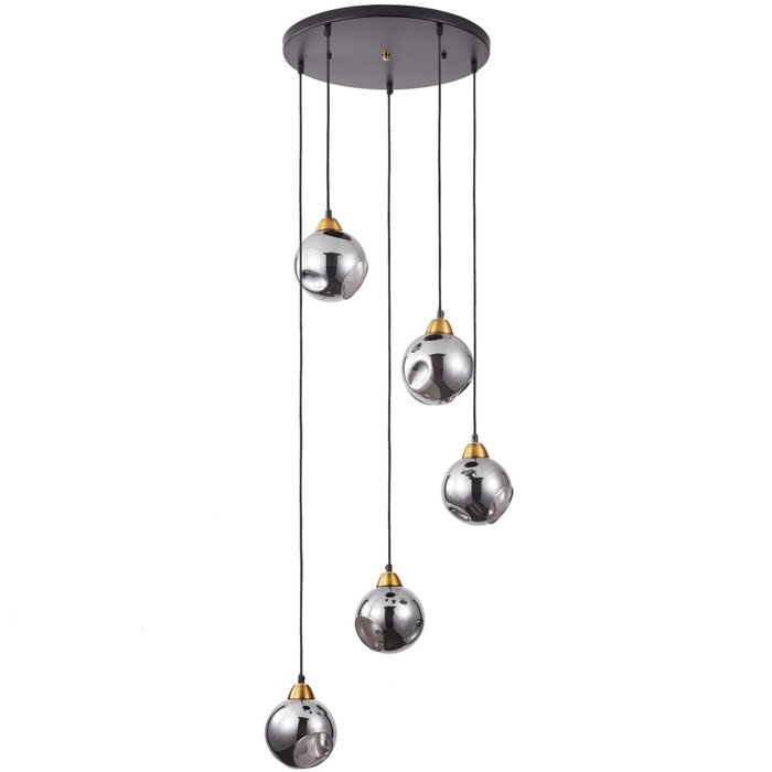 Deliah - 5 Light Smoked Glass Cluster Pendant Light