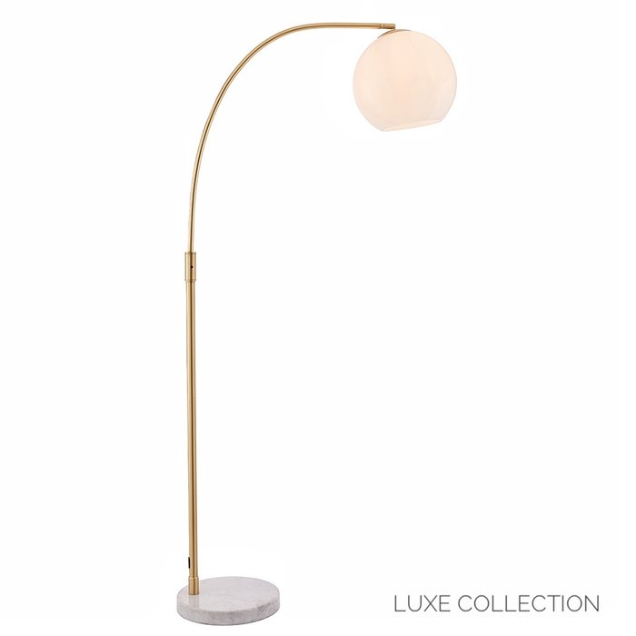 Dot - Mid Century White Marble & Opal Floor lamp