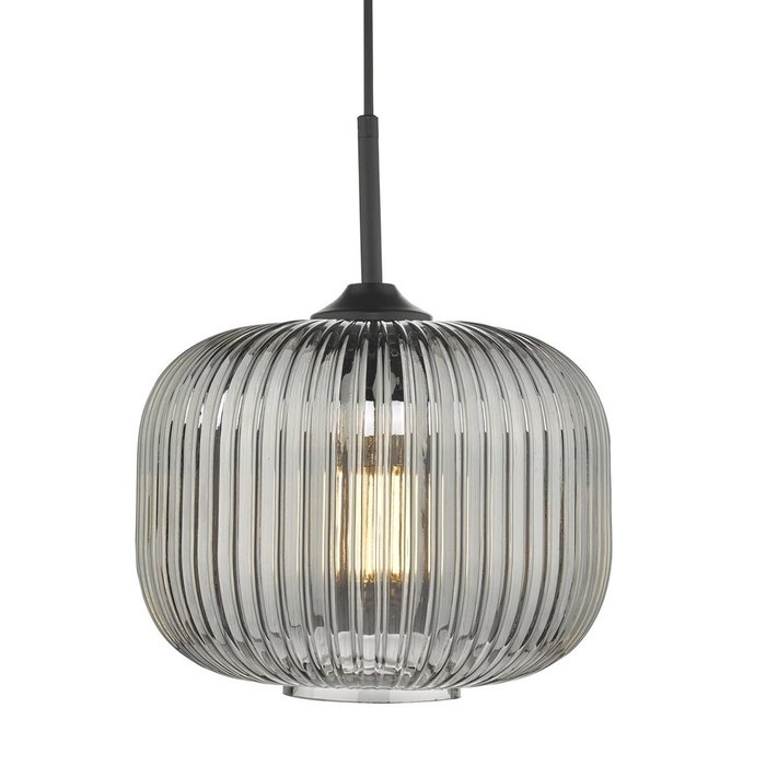 Dusk - Smoked Ribbed Glass Modern Pendant Light