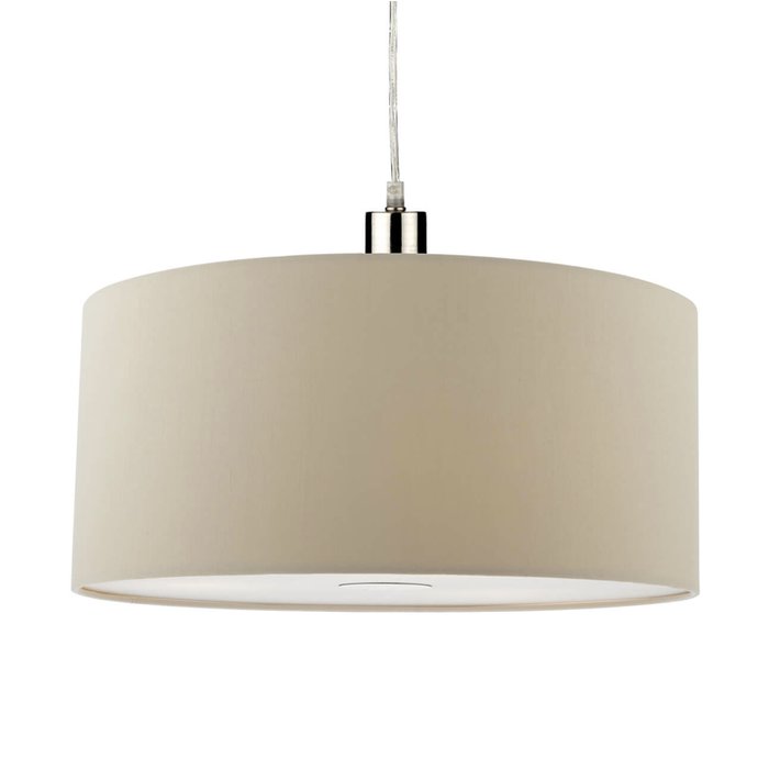 Ecru - Easy Fit Taupe Drum Pendant Shade - 40cm