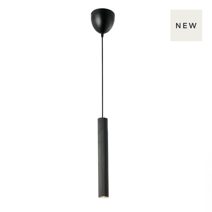 Elva -  Black Scandi Pencil Pendant Light - Island Light or Bedside Pendant