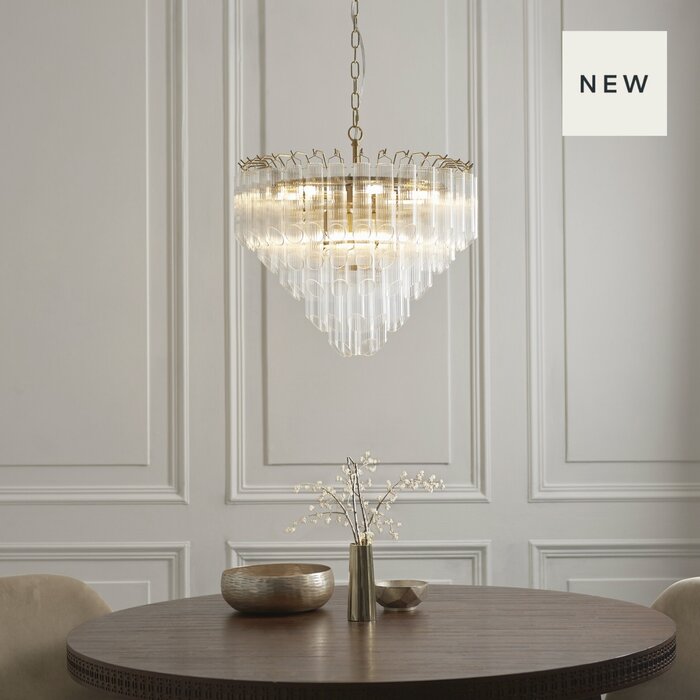 Elysian - Modern Angled Glass Chandelier - Brass