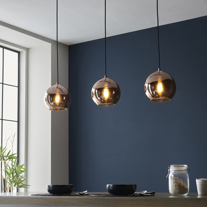 Esther - Minimalist Mirrored Copper Bar Pendant Light