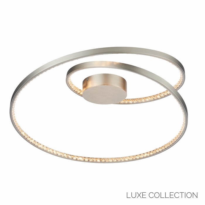 Etta - Modern LED Crystal Rings - Semi-Flush - Matt Nickel