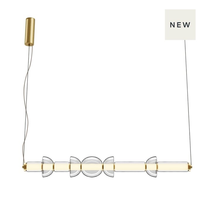 Euphony - Minimalist LED Bar Pendant with Geometric Shaping - Brass
