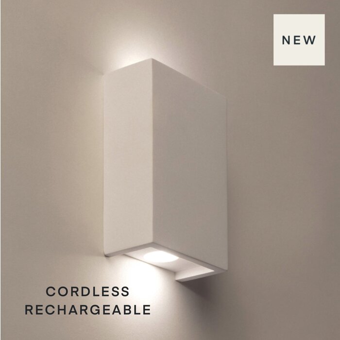 Ewart - Rechargeable LED Up & Down Wall Light - Plaster
