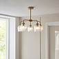 Ferna - Ribbed Glass 5 Light Semi Flush Ceiling Light - Aged Brass