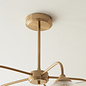 Ferna - Ribbed Glass 5 Light Semi Flush Ceiling Light - Aged Brass