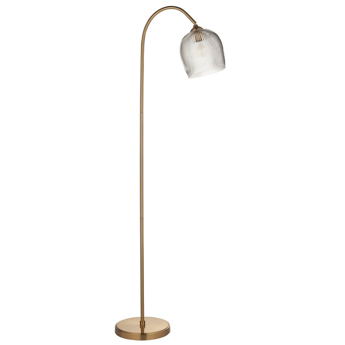 Ferna - Ribbed Glass Brass Floor Lamp