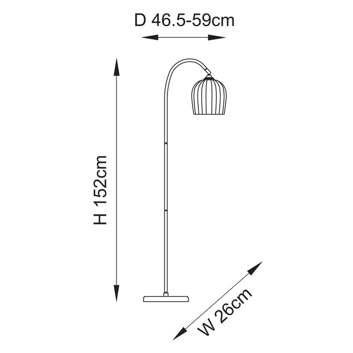 Ferna - Ribbed Glass Brass Floor Lamp