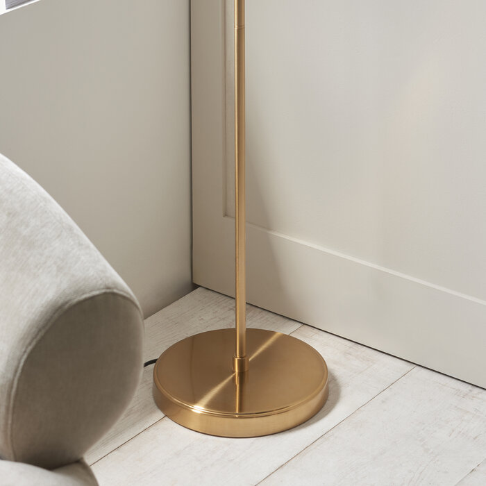 Ferna - Ribbed Glass Brass Floor Lamp